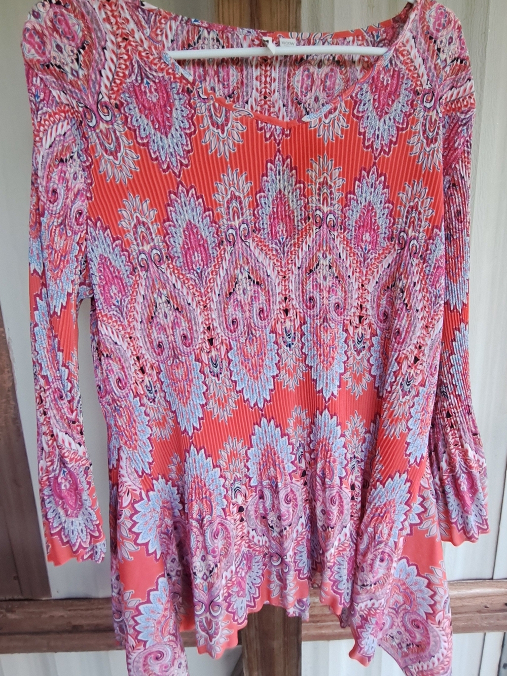 Cato Coral Paisley Long Sleeve Tunic